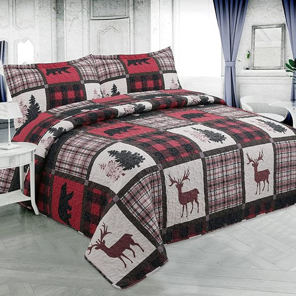 3PC Quilt Set Stitching Coverlet Bedspread Ultra Soft - Picture 1 of 6